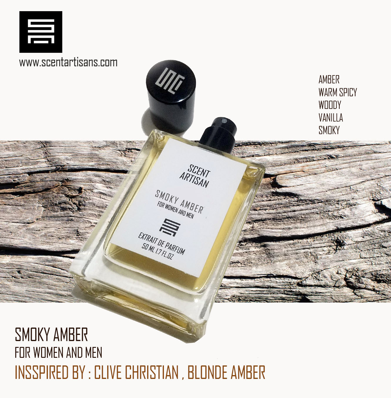 SMOKY AMBER FOR WOMEN AND MEN: INSPIRED BY BLONDE AMBER , CLIVE CHRISTIAN