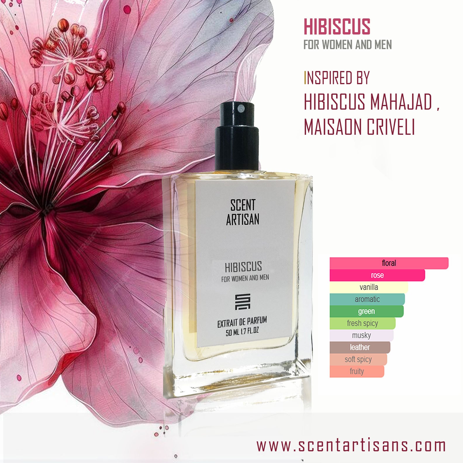 HIBISCUS FOR WOMEN AND MEN : INSPIRED BY HIBISCUS MAHAJAD MAISON CRIVELI